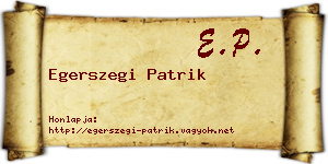 Egerszegi Patrik névjegykártya